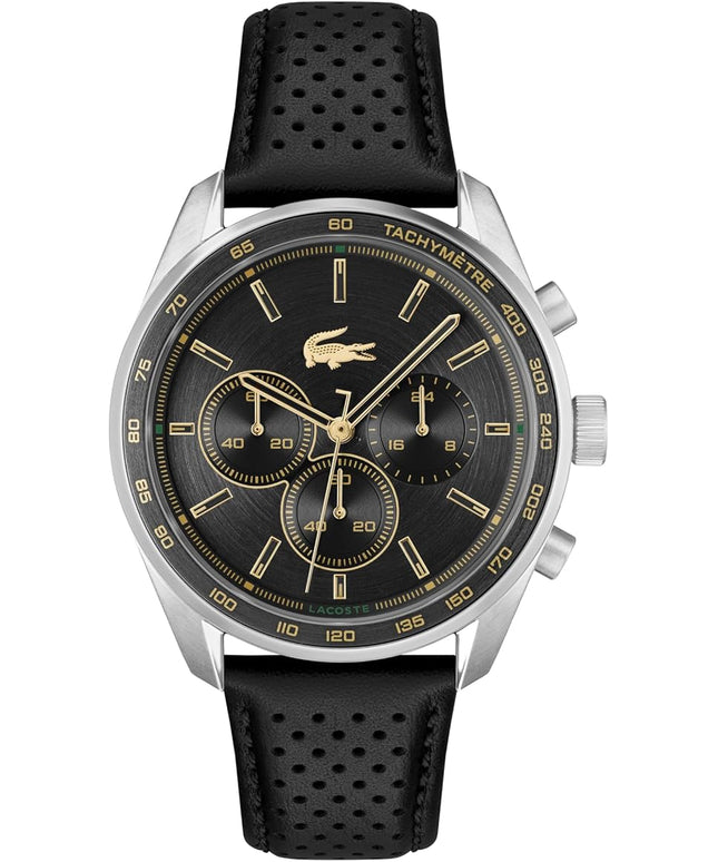 Lacoste Boston Men's Chronograph Watch - Classic Stainless Steel - Tachymeter - Water Resistant up to 5ATM/50 Meters - Modern Design for Him - 42mm