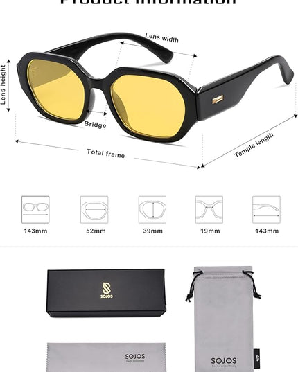 SOJOS Polarized Sunglasses For Women Retro Rectangle Womens Sun Glasses Trendy Narrow Square 90s Shades SJ2232