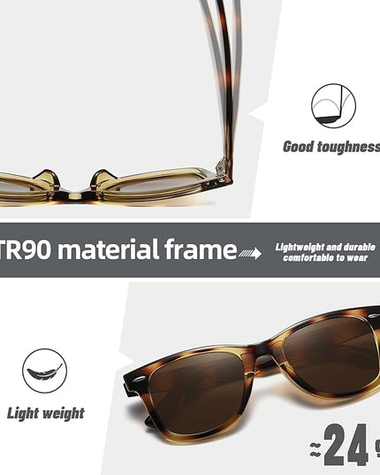 MEETSUN Polarized Sunglasses for Women Men Classic Retro Square Frame Driving Sun Glasses UV Protection