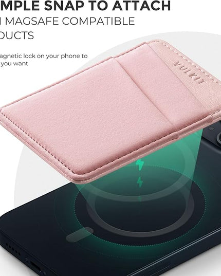 VULKIT Magnetic Phone Wallet for MagSafe- RFID Blocking - Card Holder Wallet for iPhone 16/15/14/13/12 Series & Phone Case with MagSafe