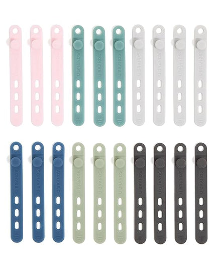 U Brands Silicone Cord Organizer Cable Clips, Set of 20 Cable Ties, Cable Management, Office Desk Accessories, Office Supplies, Assorted Colors