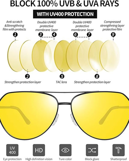 Joopin Polarized Metal Aviation Sunglasses Men, Classic Military Sun Glasses Women, Rectangle Shades UV400 Protection Costume