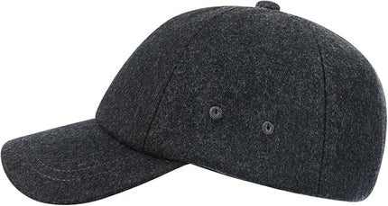 BOTVELA Wool Baseball Cap for Men Adjustable Unstructured Tweed Hat