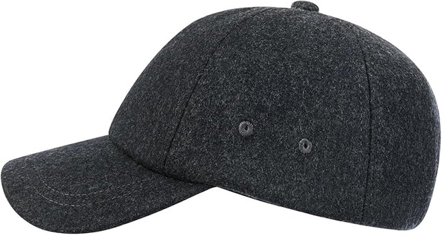BOTVELA Wool Baseball Cap for Men Adjustable Unstructured Tweed Hat