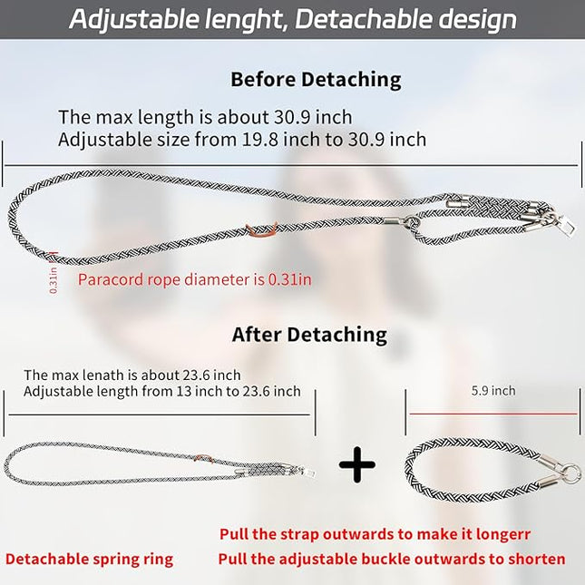 3-in-1 Adjustable Phone Lanyard Crossbody Cell Phone Neck Strap Universal Mobile Wrist Lanyard