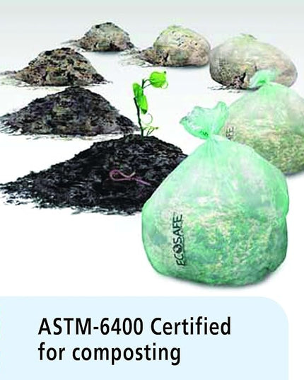 Stout by Envision Ecosafe-6400 Bags, 13 Gal, 0.85 Mil, 24" X 30", Green, 45/box