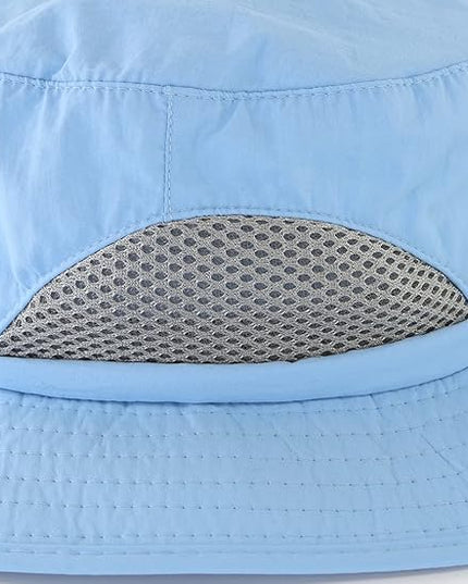 LLmoway Kids Sun Protection Hat Quick Dry Adjustable Wide Brim Mesh Bucket Hat