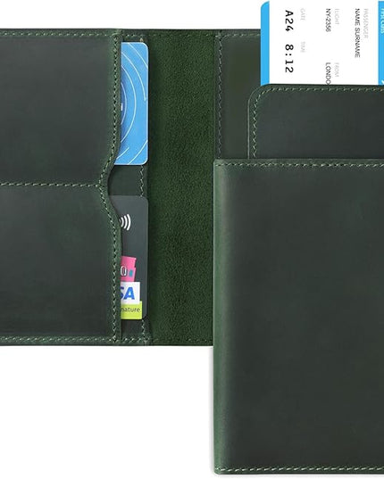 Jack&Chris Leather Passport Holder, Handmade Passport cover, Travel Wallet Cover Case for Men and Women, Leather Travel Documents Organizer Protector, JC107