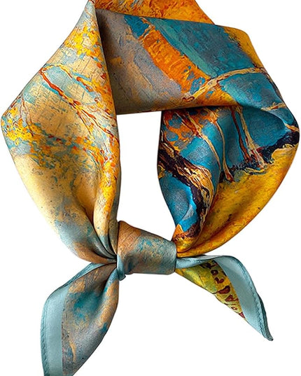 100% Mulberry Silk Scarf for Women Hair Lightweight Square Neckerchief Wrap For Head Scarves 21"