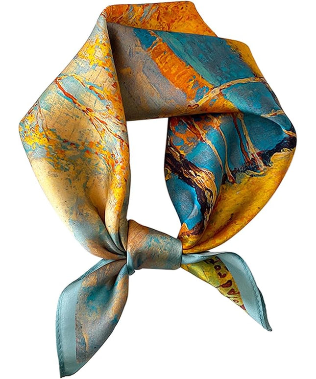 100% Mulberry Silk Scarf for Women Hair Lightweight Square Neckerchief Wrap For Head Scarves 21"