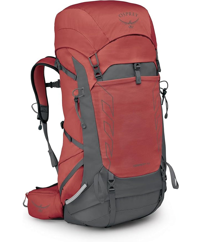 Osprey Tempest 44L Women's Lightweight Hiking Backpack - Daypack for Travel & Camping, Red Pampas/Coal Grey, M/L