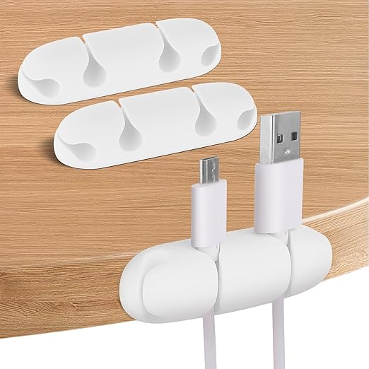 Cable Clips 3PCS Cord Wire Organizer Cable Management Holders 4 Hole Silicone Cable Harness USB Charging Accessory Cable Holder for Office and Home Desk