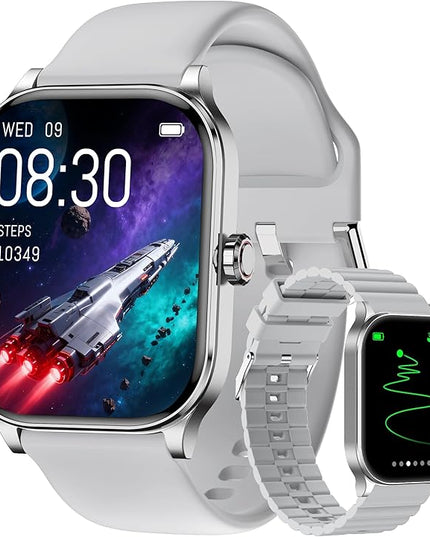 Smart Watch for Women Men with Text and Call, 2025 New AI Smartwatches with Heart Rate/SpO2/Sleep/Stress Monitor, 100+ Sports Modes, GPS Fitness Watches Compatible with iOS/Android (GPS, Silver)