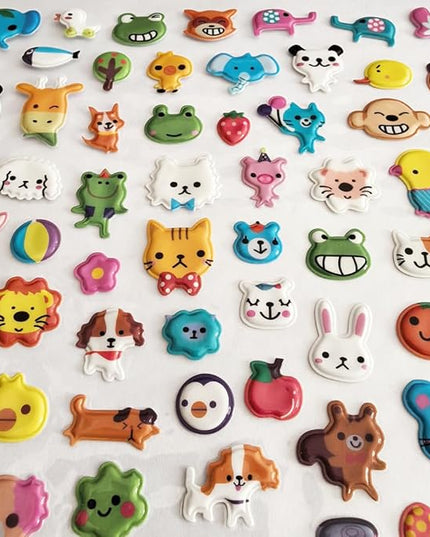 3D Animal Puffy Stickers 5 Sheets 360+ Waterproof 3D Stickers Pack, Cute Animal Themed Stickers for Crafts, Scrapbooking, Rewards, Party Favors for age13+