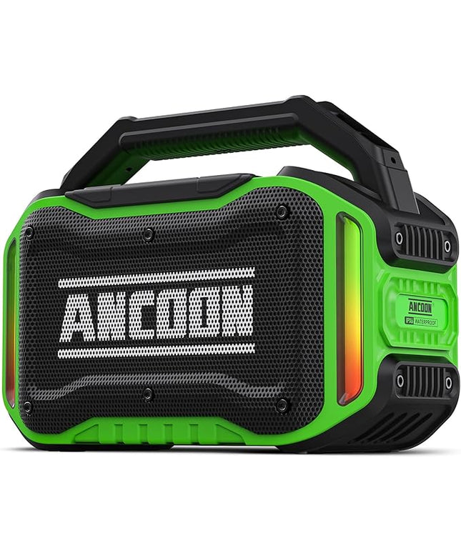 Speakers Bluetooth Wireless: 80W(Peak) Loud Speaker with Bass, 20H Playtime, IPX6 Waterproof, Large Jobsite Speakers for Work, Outdoor, Workshop, Garage, Portable Speaker with TWS (Green)