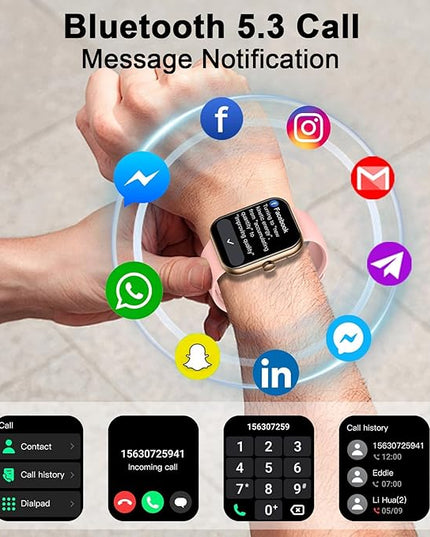 Motast Smart Watch (Answer/Make Call), 1.96" HD Smartwatch for Women, 2025 Fitness Watch with 112+ Sport Mode/Pedometer/Sleep/Heart Rate Monitor, IP68 Waterproof Fitness Tracker for Android iOS Pink