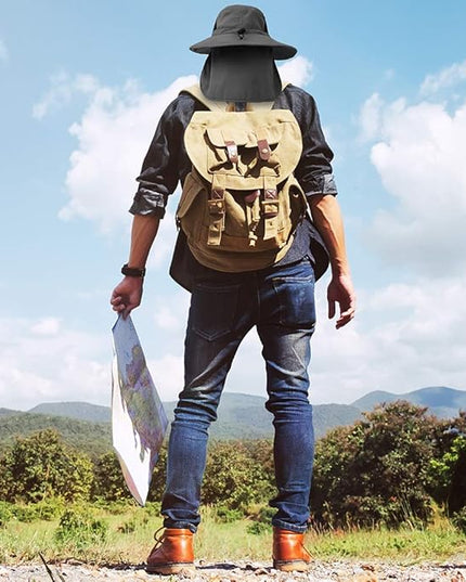 SUN CUBE Wide Brim Sun Hat Men Women, Fishing Hats Sun UV Protection, Mens Hiking Bucket Hat Safari Beach Boonie, UPF 50+