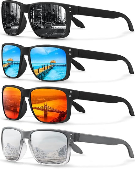 KUGUAOK Polarized Square Sunglasses For Men and Women Matte Finish Sun Glasses UV Protection Glasses