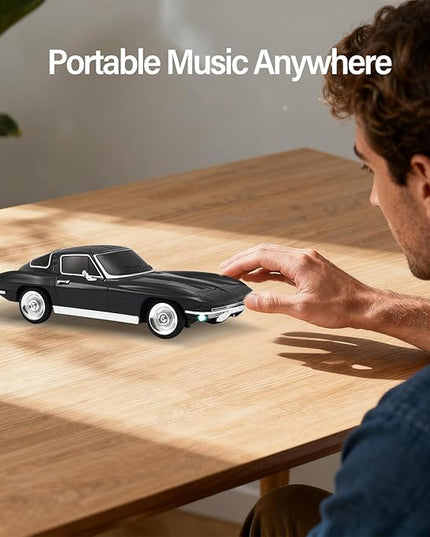 Retro American Style car Bluetooth Speaker, Portable Wireless Outdoor Speaker, TWS Stereo, Support USB/TF/AUX, Party Bluetooth Speaker with Microphone,Classic car Gifts for Men(Black)