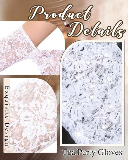 Campsis Floral Lace Gloves Long Lace Gloves