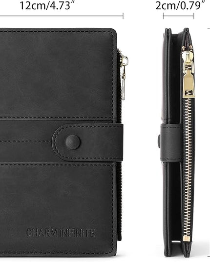 RFID Blocking Leather Passport Wallet Cover Case with Pen and Card Slots Travel Wallet for Women/Men Travel Must Haves Accessories