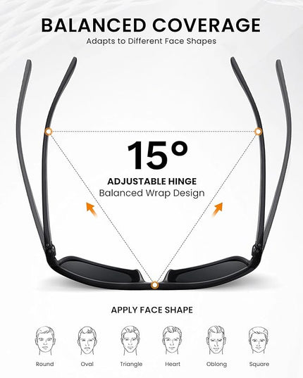 Sunglasses-Men Polarized Mens Sunglasses: Classic Women Sun Glasses UV Protection for Fishing Driving Golf
