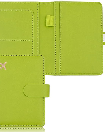 Melsbrinna Premium Leather Passport Holder Covers Case, Waterproof Rfid Blocking Travel Wallet Passport Holder with Pen Holder, Cute Passport Book for Women/Men