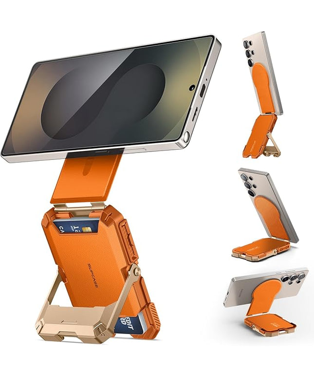 SUPCASE for MagSafe Wallet, Magnetic Wallet for Men, [5-Card Holder] [Adjustable Stand] [RFID Blocking] Phone Card Holder Tripod for Samsung Galaxy S25, Google Pixel 10 and iPhone 17/16/15/14, Coral