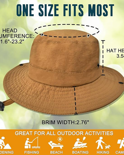 Sun Hats for Men Women Fishing Hat UPF 50+ Quick Dry Foldable Bucket Hat Adjustable Safari Hat for Beach Hiking