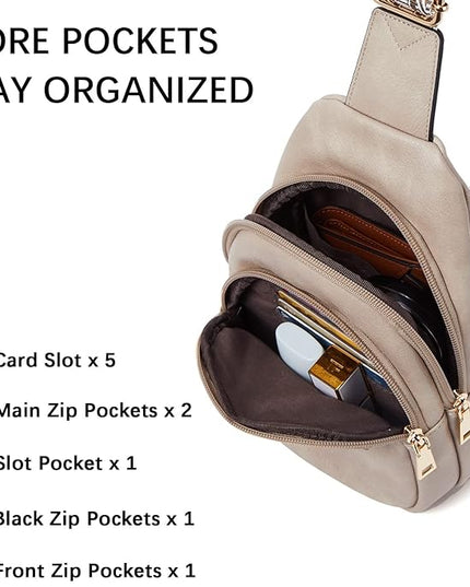 BOSTANTEN Small Sling Bag for Women Leather Crossbody Bags Fanny Pack Chest Bag for Travel