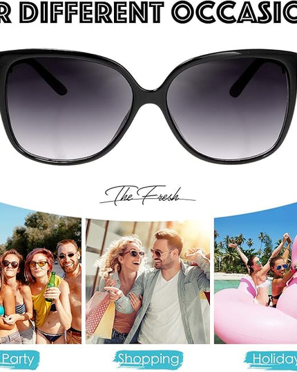 The Fresh Women's Oversized Square Jackie O Cat Eye Hybrid Butterfly Fashion Sunglasses - Exquisite Packaging