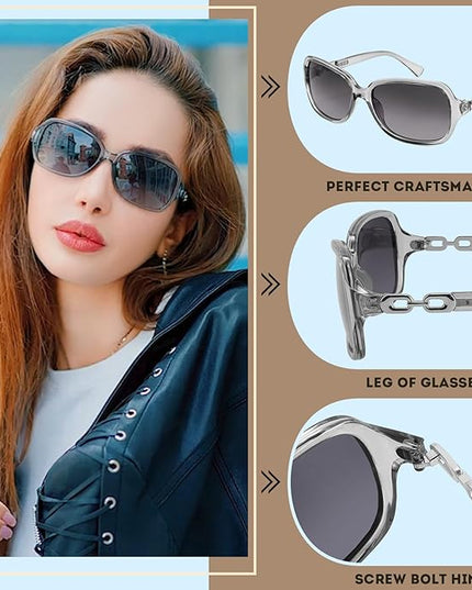 FEISEDY Vintage Square Polarized Sunglasses for Women UV400 Travel Driving Fashion Arcuate Sunglasses B2526