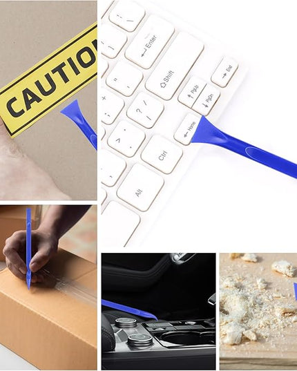 Car Crevice Cleaning Tool, 9 Pieces No-Scratch Plastic Scraper Tool for Tight Spaces, Multi-Use Small Paint Scraper Tool Sticker Remover for Kitchen, Crevices, Food, Paint, Labels, Oil Stains, Dirt