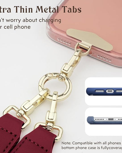 WEZEBEL Red Women’s Crossbody Strap for Cell Phone, Adjustable Nylon Lanyard & Accessory Kit for iPhone for Everyday Carry