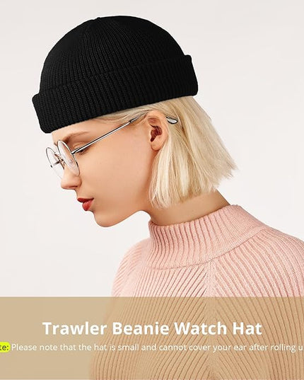SATINIOR 6 Pieces Trawler Beanie Watch Hat Roll up Edge Skullcap Fisherman Beanie Unisex