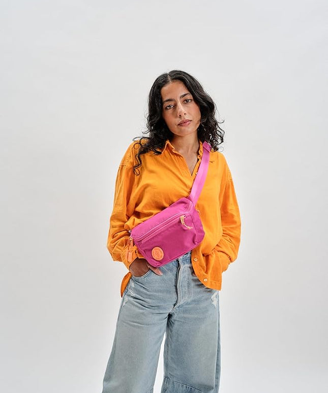 Baboon to the Moon Fanny Pack Full Size 3L Water Repellent Waist Bag Crossbody Belt Bag Lightweight Travel Everyday Bag for Men Women, Raspberry Fizz