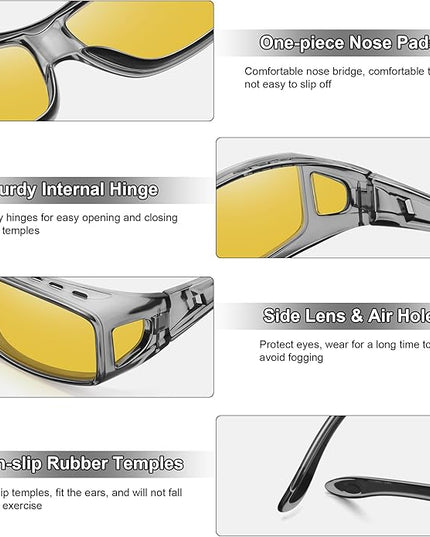 MEETSUN Fit Over Glasses Sunglasses for Men Women,Wrap Around Sunglasses Polarized UV400 Protection