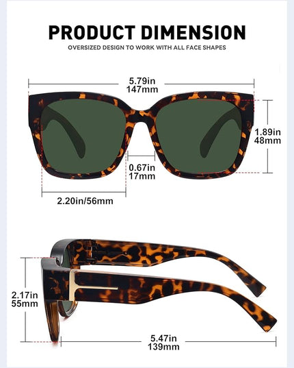 MEETSUN Oversized Fit Over Glasses Sunglasses for Women Men Large Trendy Polarized Sunglasses for Driving UV Protection