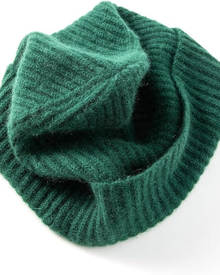 Villand 100% Cashmere Ribbed Cuffed Hat for Men, Ultra-Soft Men's Pure Cashmere Winter Ski Beanie