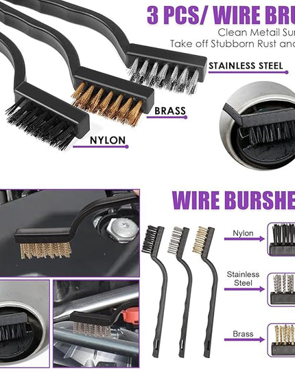 Viewsun Windshield Cleaner Tool, 17Pcs Purple Car Interior Cleaning Kit, Detailing Kit Cleaner, Detailing Brush, Cleaning Gel, Inside Cleaning Supplies Accessories for Trucks, SUVs, RVs Window
