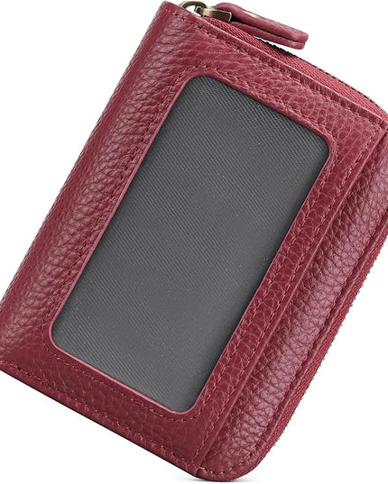 GOIACII Small Genuine Leather Wallet for Women, RFID Blocking Credit Card Holder Wallet