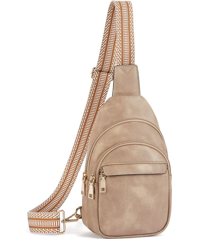 BOSTANTEN Small Sling Bag for Women Leather Crossbody Bags Fanny Pack Chest Bag for Travel