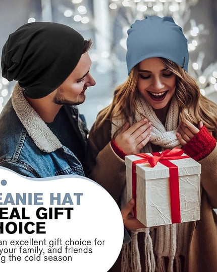 Slouchy Beanie for Women Men Soft Cotton Chemo Hats Double-Layer Warm Beanie Cap for Daily Wear & Transitional Seasons