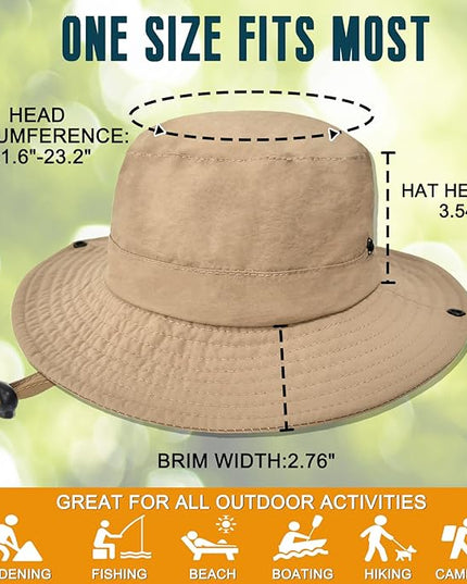 Sun Hats for Men Women Fishing Hat UPF 50+ Quick Dry Foldable Bucket Hat Adjustable Safari Hat for Beach Hiking