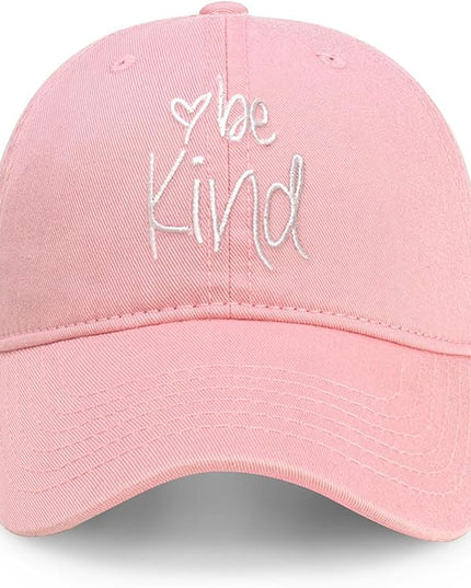 CHOK.LIDS Be Kind Trendy Womens Baseball Cap Unisex Fashion Cotton Polo Style Fun Inspirational Saying Seasonal Headwear