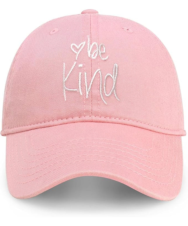 CHOK.LIDS Be Kind Trendy Womens Baseball Cap Unisex Fashion Cotton Polo Style Fun Inspirational Saying Seasonal Headwear