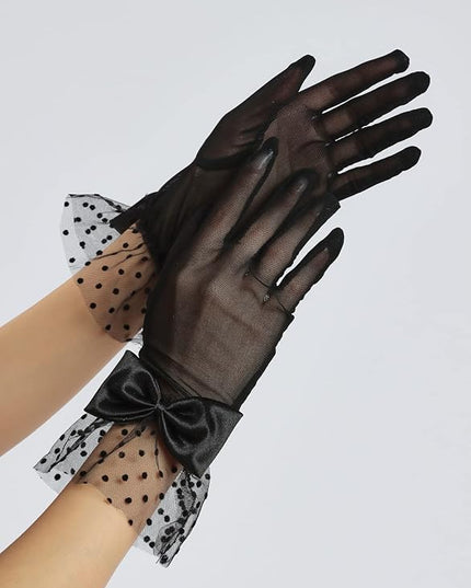 Sahabowi Satin Gloves Formal Bridal Banquet Party Wedding Opera Solid Colorful Mitten For Women