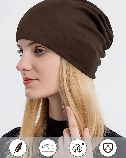 Senker Fashion Slouchy Beanie Hats for Women Men, Chemo Headwear Cotton Beanies Soft Lightweight Chemo Skull Cap Elastic