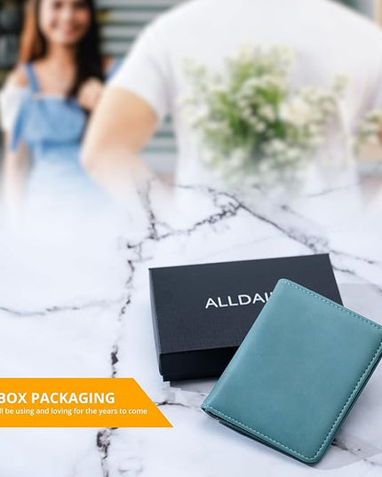Alldaily Small RFID Wallet for Women Slim Compact Bifold Pocket Ladies Travel Mini Purse (Purist Blue)