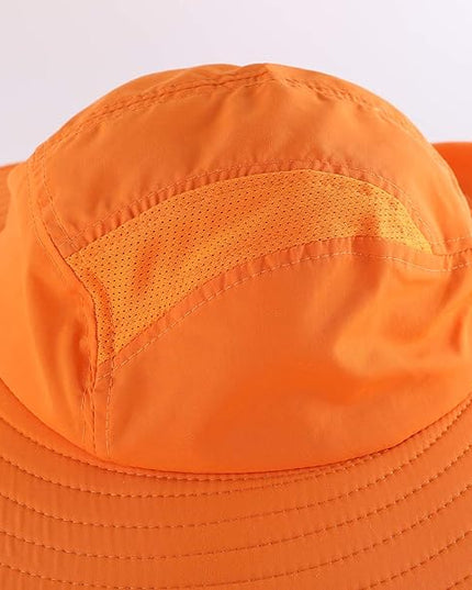 Home Prefer UPF 50+ Mens Wide Brim Fishing Hat with Neck Flap Sun Hat for Men Women Sun Protection Cap